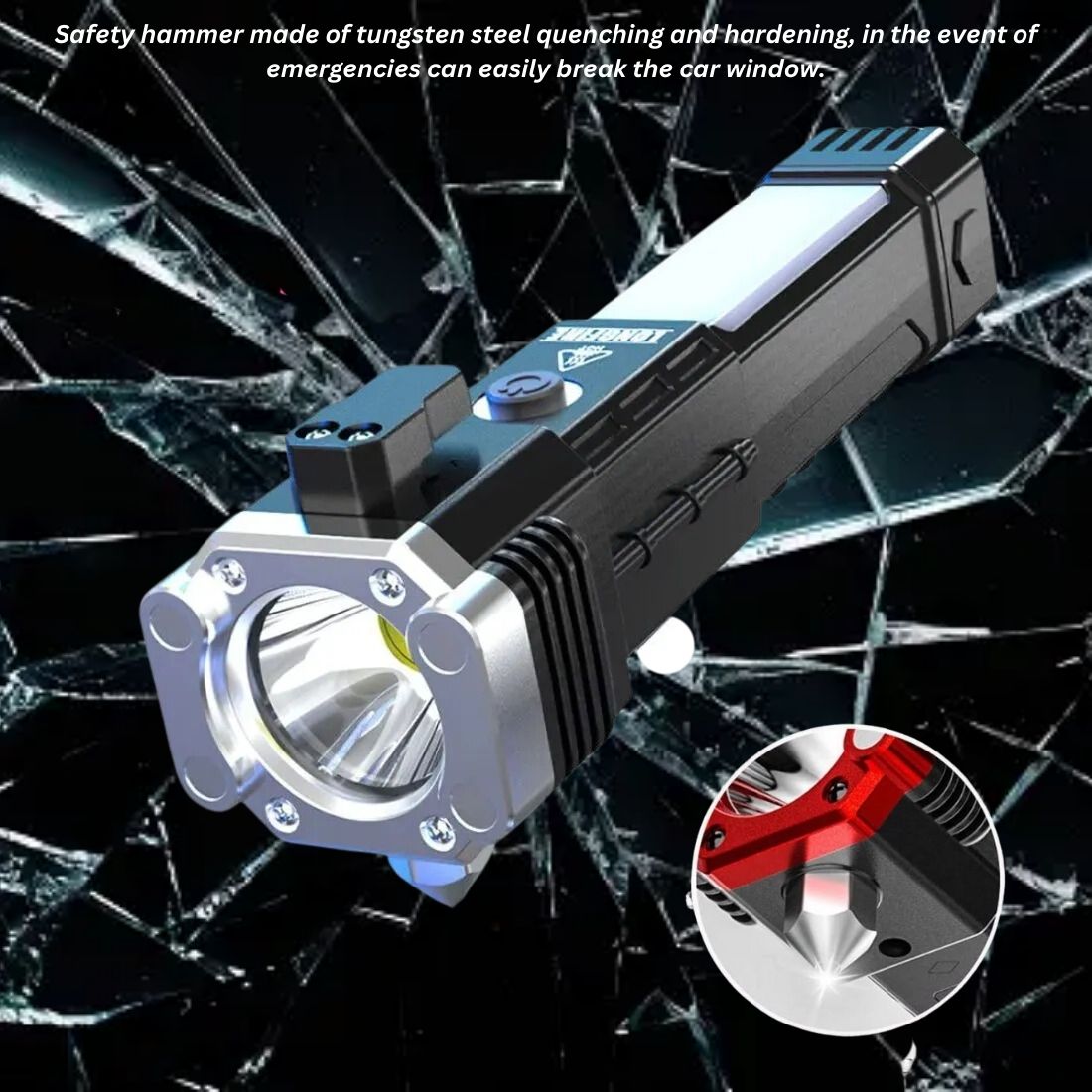Portable Rechargeable LED Torch with Built-In Power Bank