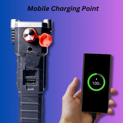 Portable Rechargeable LED Torch with Built-In Power Bank
