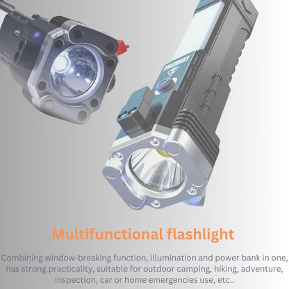 Portable Rechargeable LED Torch with Built-In Power Bank