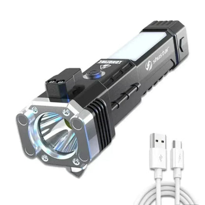 Portable Rechargeable LED Torch with Built-In Power Bank