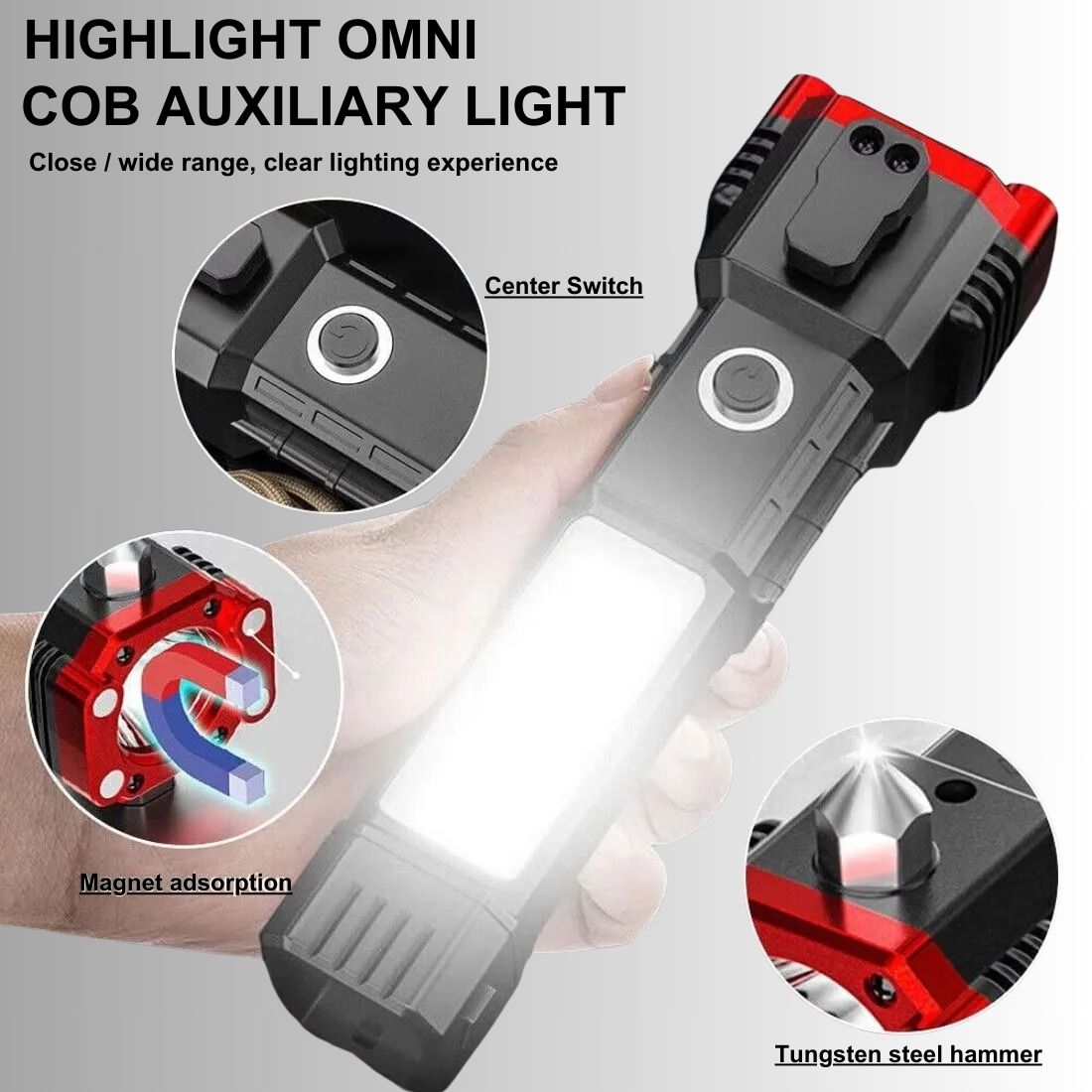 Portable Rechargeable LED Torch with Built-In Power Bank