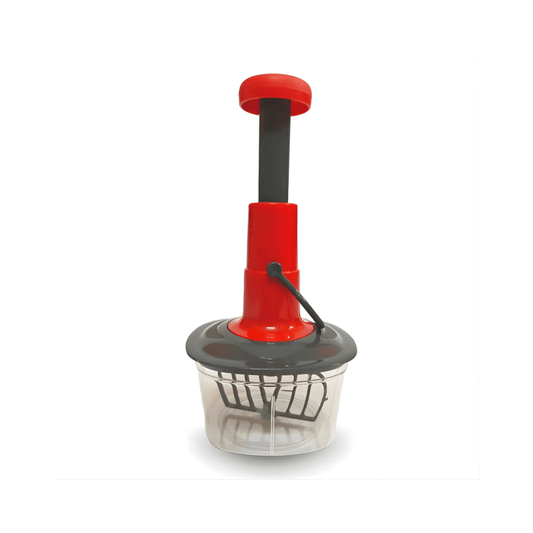 Push Chopper Manual Hand Press Chopper with 3 Sharp Blades – Quick & Effortless Vegetable & Fruit Cutter