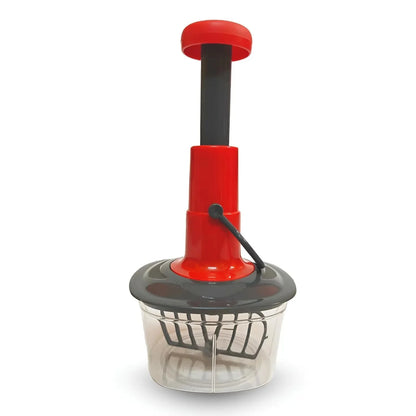 Push Chopper Manual Hand Press Chopper with 3 Sharp Blades – Quick & Effortless Vegetable & Fruit Cutter