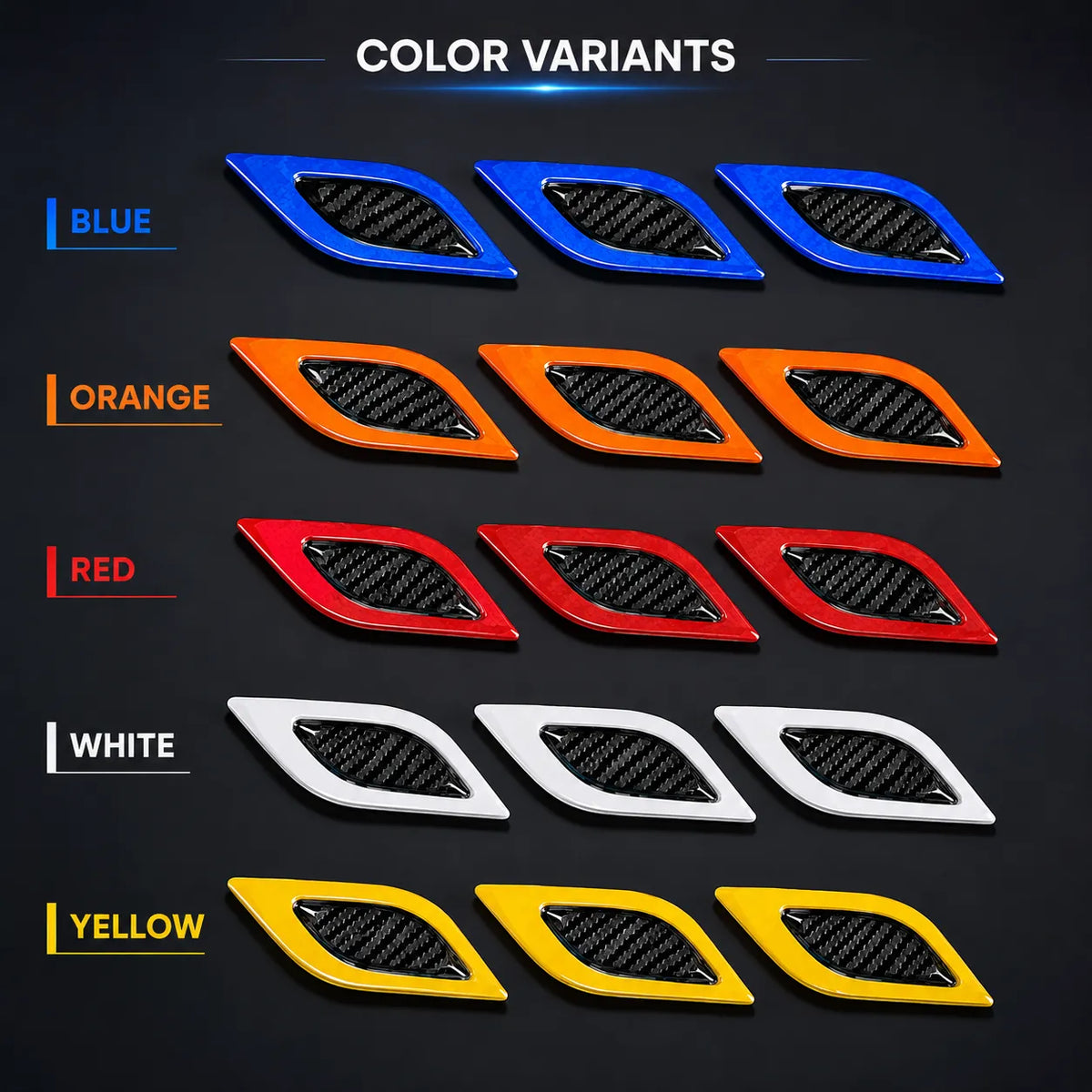 Sporty Car Side Reflector Leaves – Pair of 2