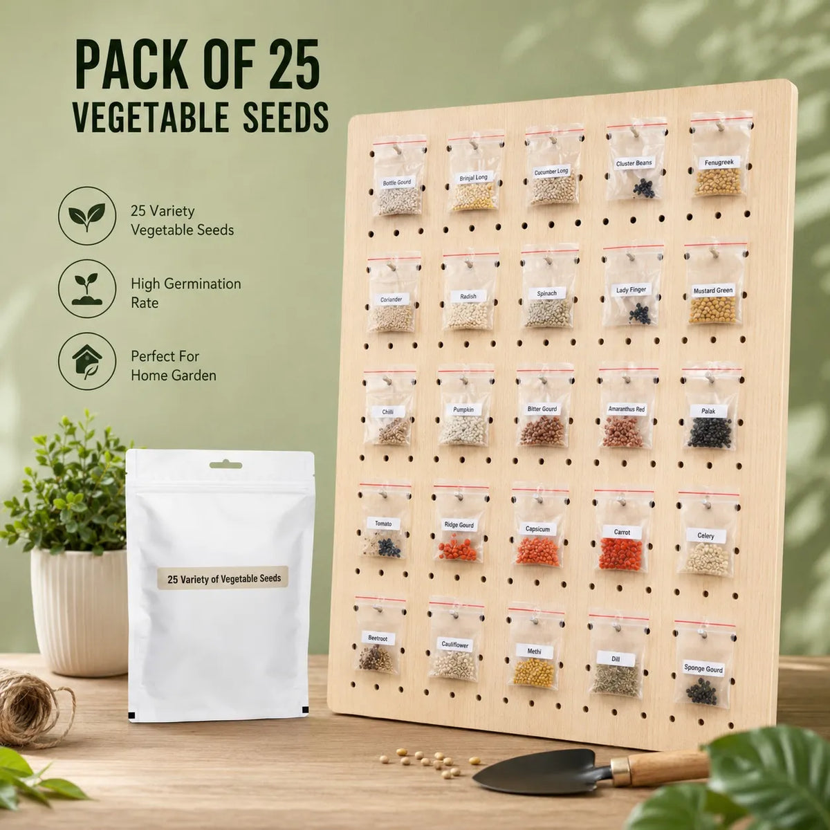 25-Variety Native Vegetable Seeds for Home Gardening