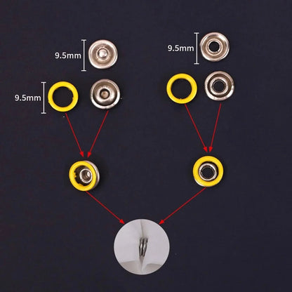 Stainless Steel Snap Fasteners Kit with Hand Press Tool | Thickened Metal Five-Claw Buckle Set for DIY Sewing, Leather Craft, Jackets & Clothing Repairs