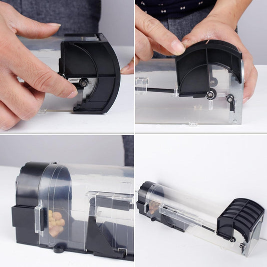 Transparent Automatic Lock Rat Trap Cage – Humane & Reusable Rodent Catcher for Home & Garden